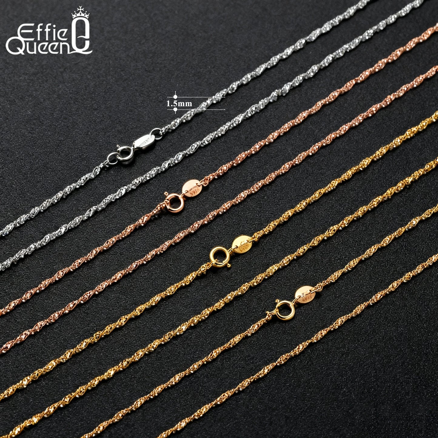 قلادة من سلسلة حبل ملتوية ذهبية - قلادة من الفضة الاسترلينية عيار 925 مطلية بالذهب عيار 14 قيراطًا