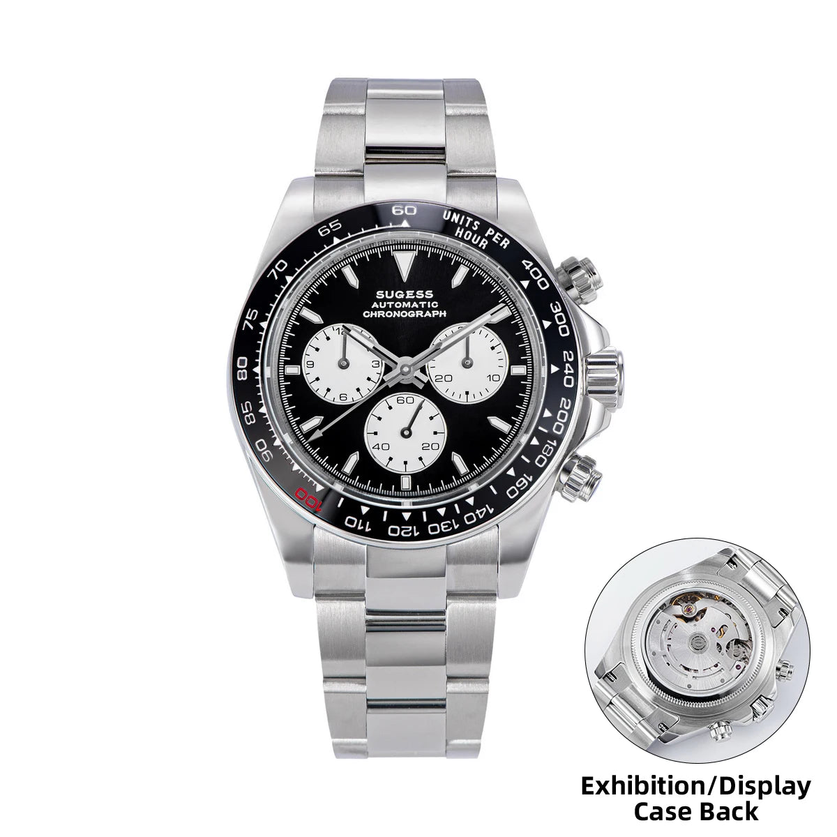 Montre homme Sugess Panda Diver Chronograph, mouvement automatique Paon SL-4801, montre-bracelet mécanique de luxe étanche, nouveauté 2024