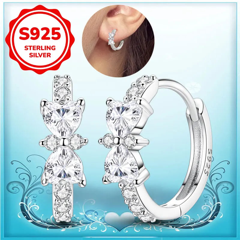 Boucles d'oreilles créoles en argent sterling 925 - Cadeau de mariage et de fiançailles