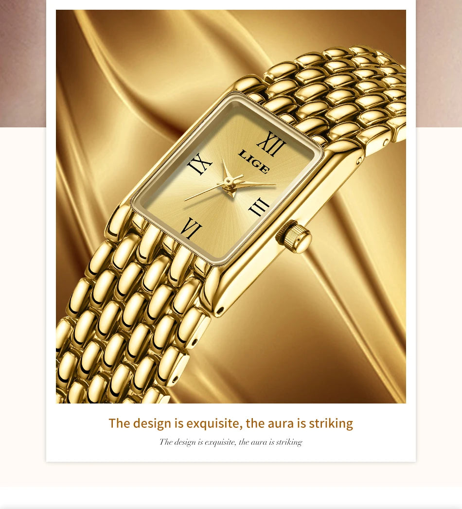 Montre LIGE pour couple - Montres à quartz minimalistes en acier inoxydable