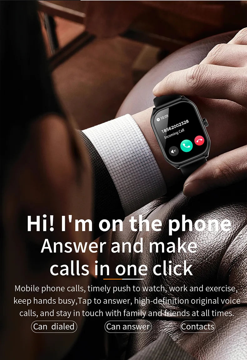 KHwatch Smart Watch - 2.01" Curved Screen Bluetooth Call IP68 Waterproof