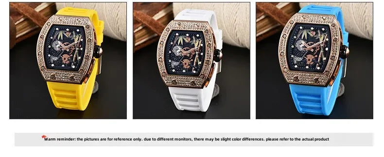 ساعة كوارتز ماسية - ساعة رياضية باندا بامبو مجوفة