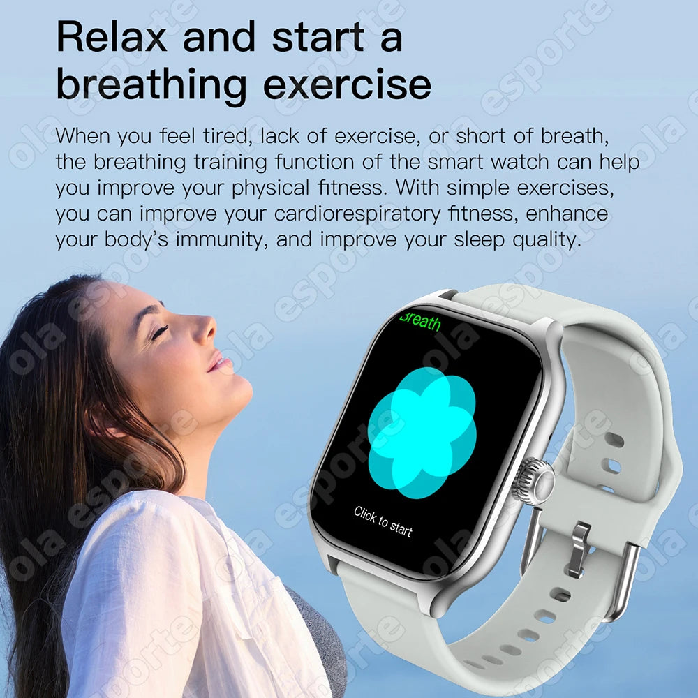 Outdoor Smart Watch - 2.01" HD Heart Rate Bluetooth Calls GPS Waterproof DIY