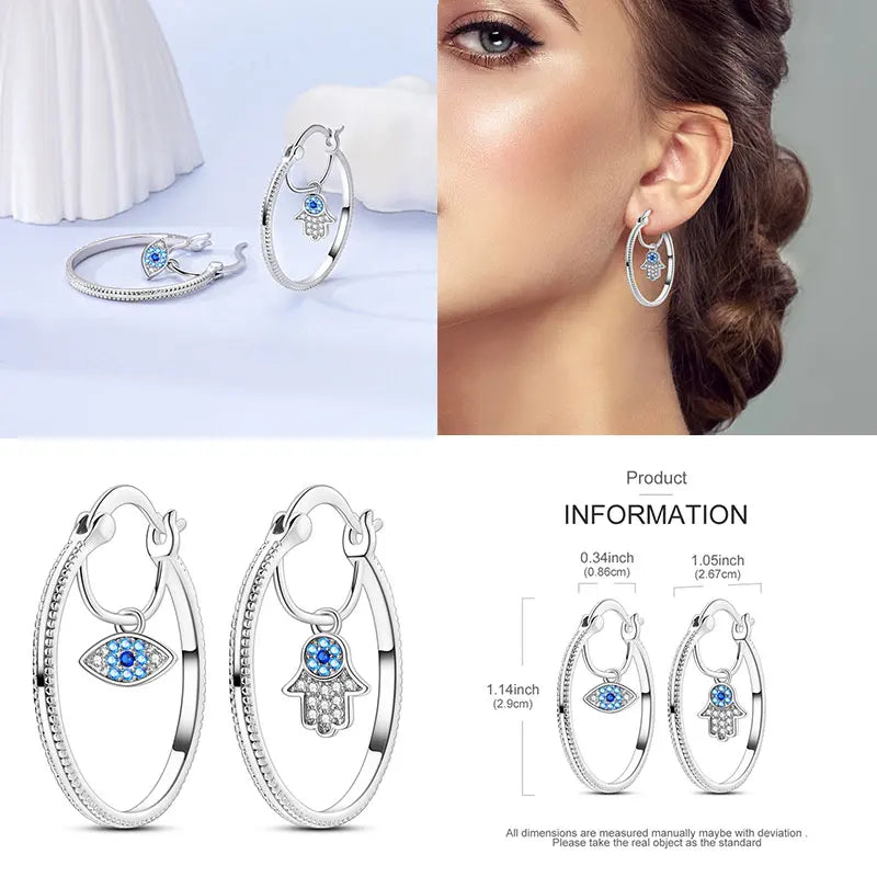 Boucles d'oreilles créoles en argent sterling 925 - Cadeau de mariage et de fiançailles