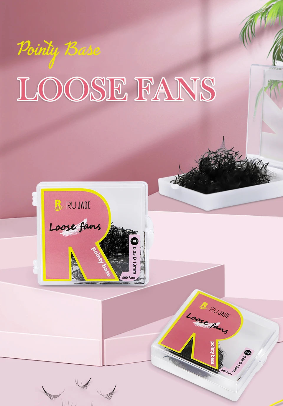 رموش كثيفة جاهزة - رموش صناعية ثلاثية الأبعاد - 40D