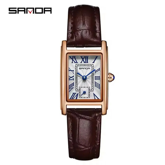 Montre femme SANDA 1116 - Montre à quartz rectangulaire étanche