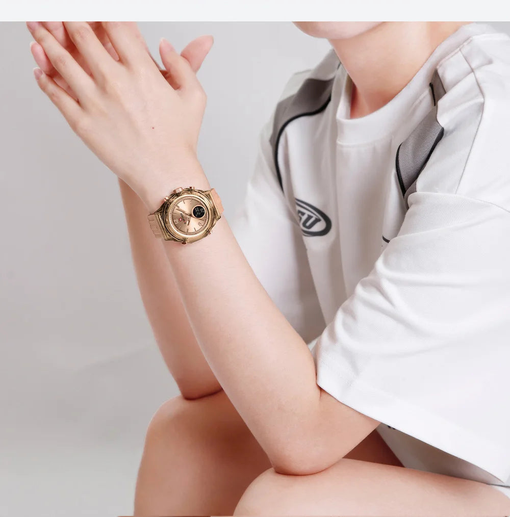 Montre femme NAVIFORCE - Montre étanche à double affichage pour sports de plein air