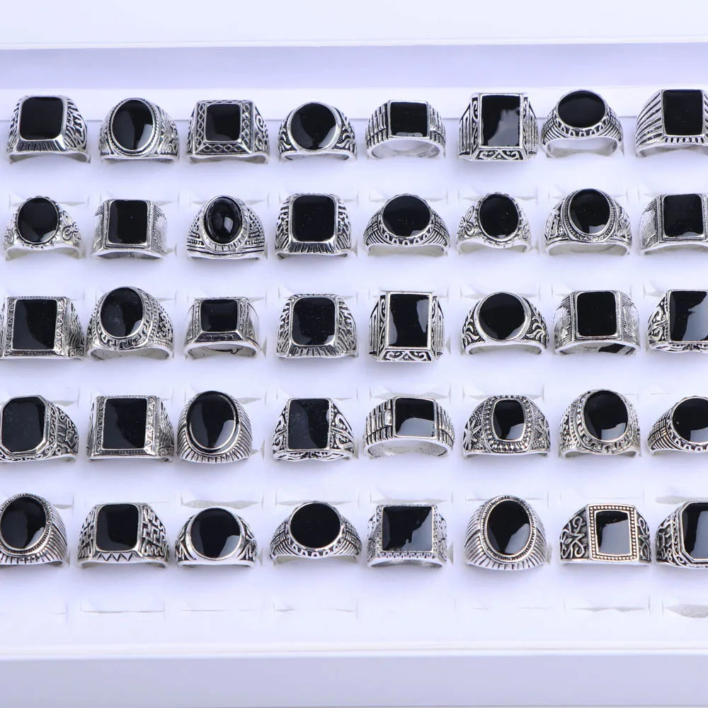 Bagues strass en gros - Lot de 10 à 50 pièces style rétro punk