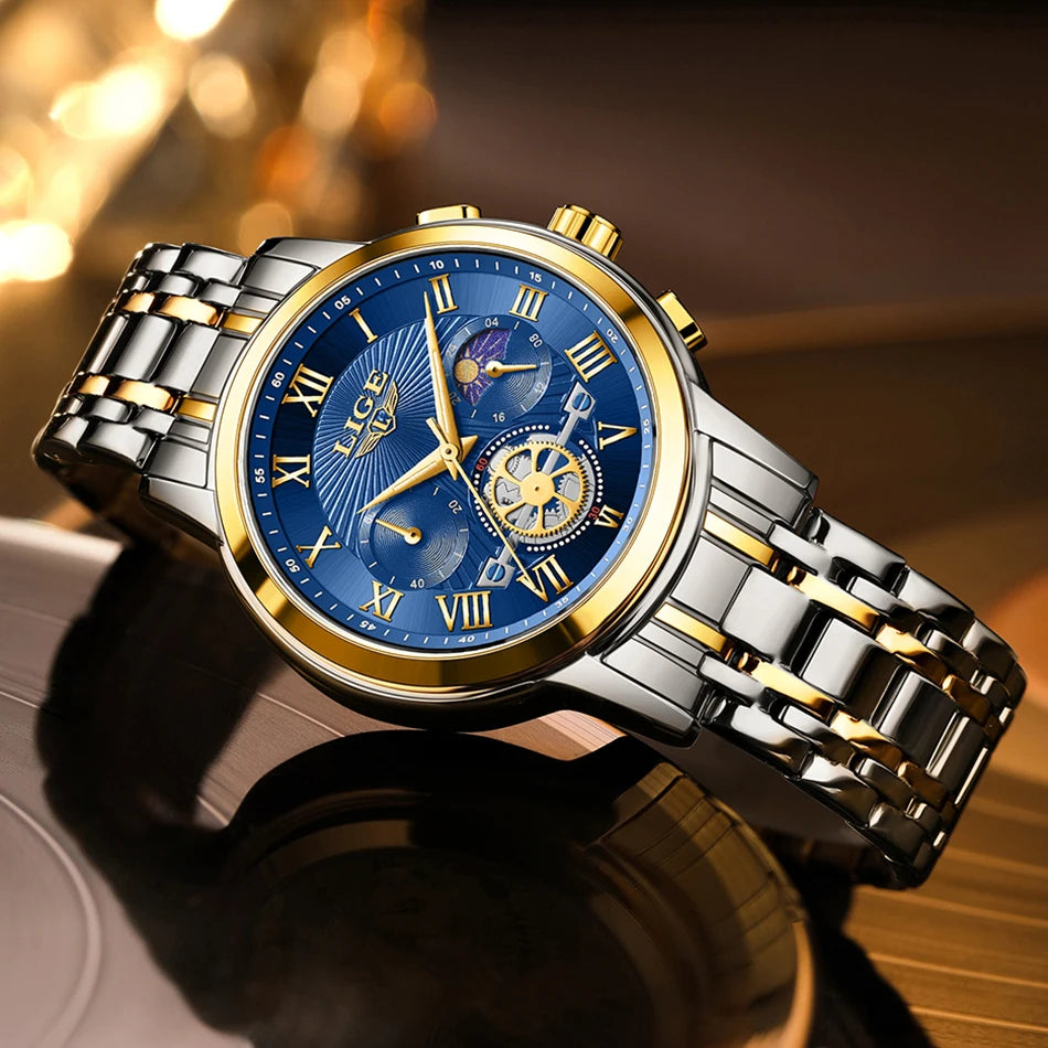 Montre femme LIGE 2024 - Montre de luxe étanche avec bracelet en acier