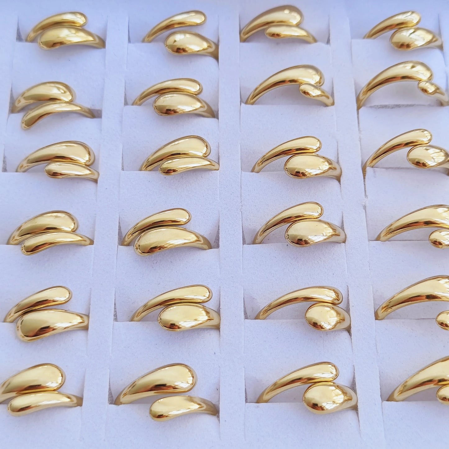 مجموعة خواتم هيكل عظمي - 10/30/50 قطعة من الخواتم الذهبية البسيطة