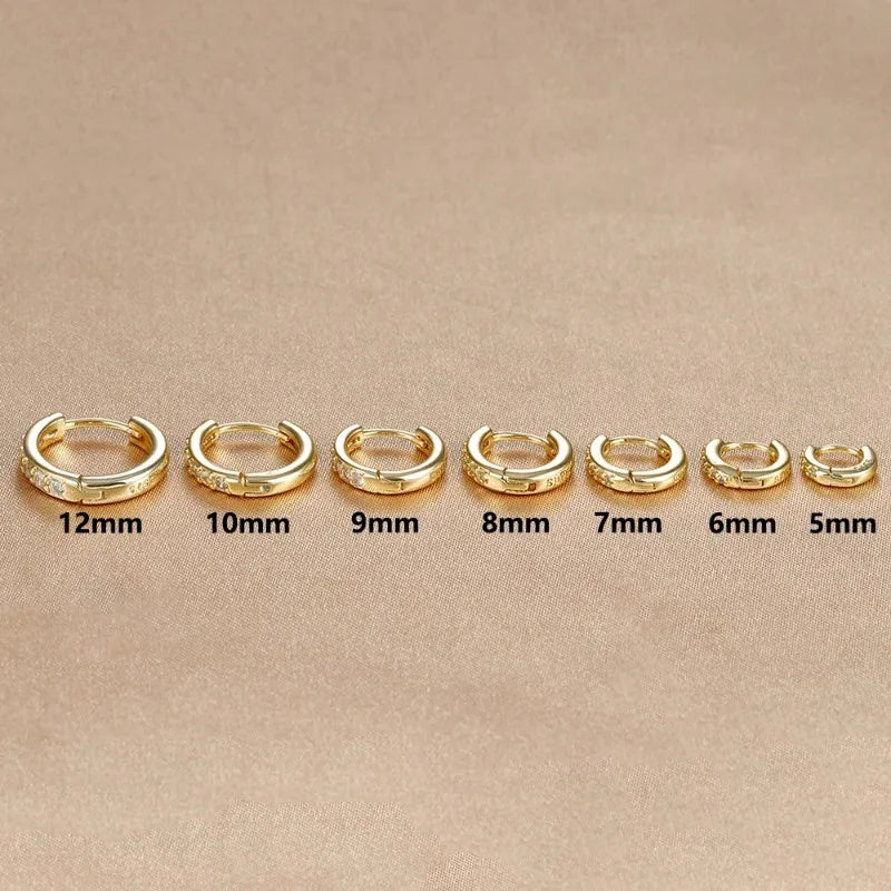 أقراط دائرية من الفولاذ المقاوم للصدأ - زركونيا كريستالية بسيطة