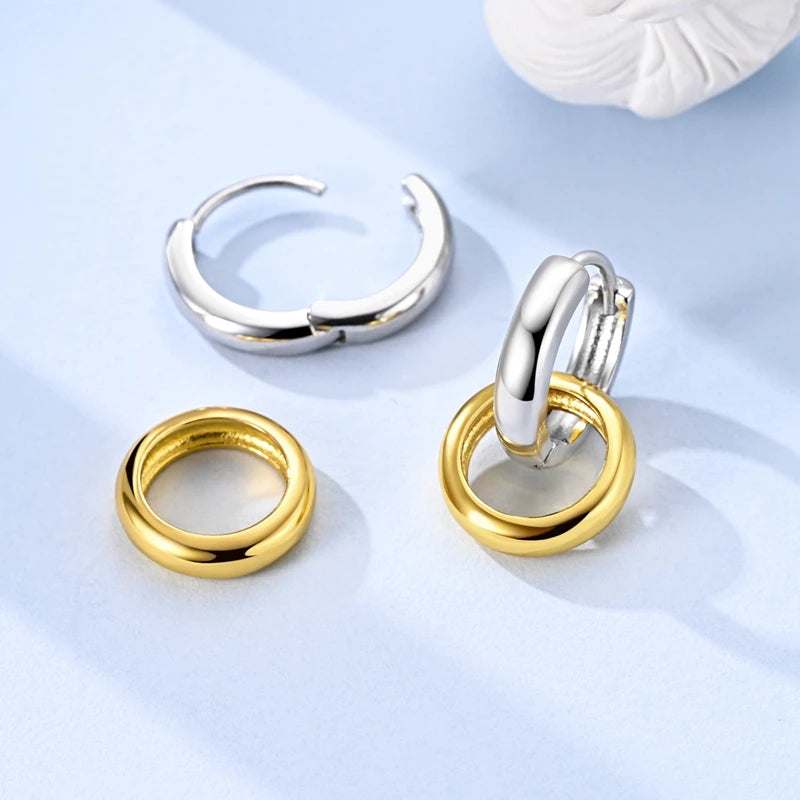 Boucles d'oreilles créoles en argent sterling 925 - Cadeau de mariage et de fiançailles