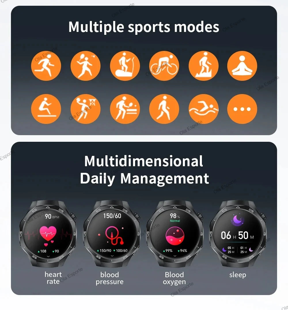 ساعة GT5 Pro الذكية - GPS NFC HD AMOLED معدل ضربات القلب بلوتوث مكالمات IP68