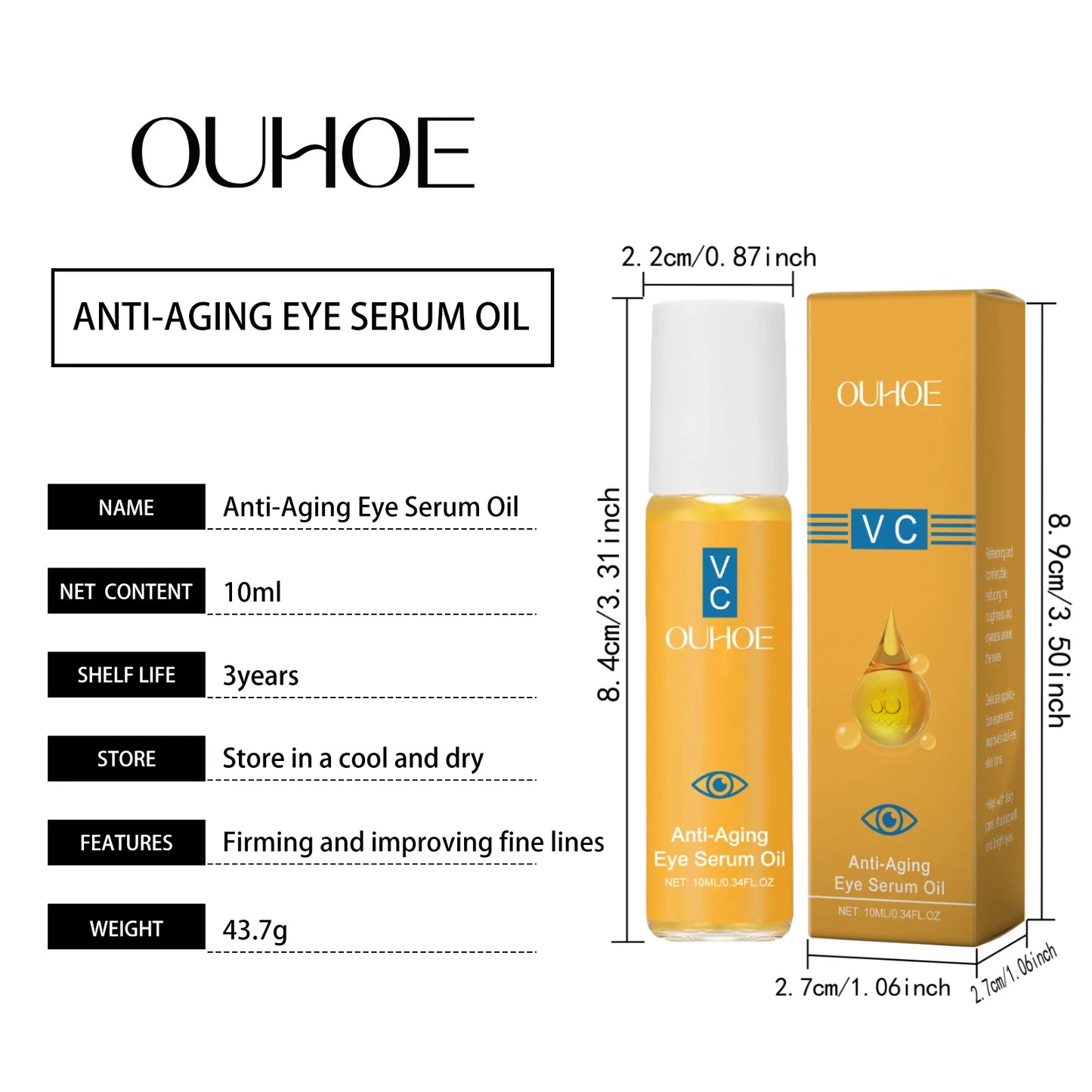 زيت سيروم العين المضاد للشيخوخة - علاج تفتيح وتقوية البشرة بفيتامين سي