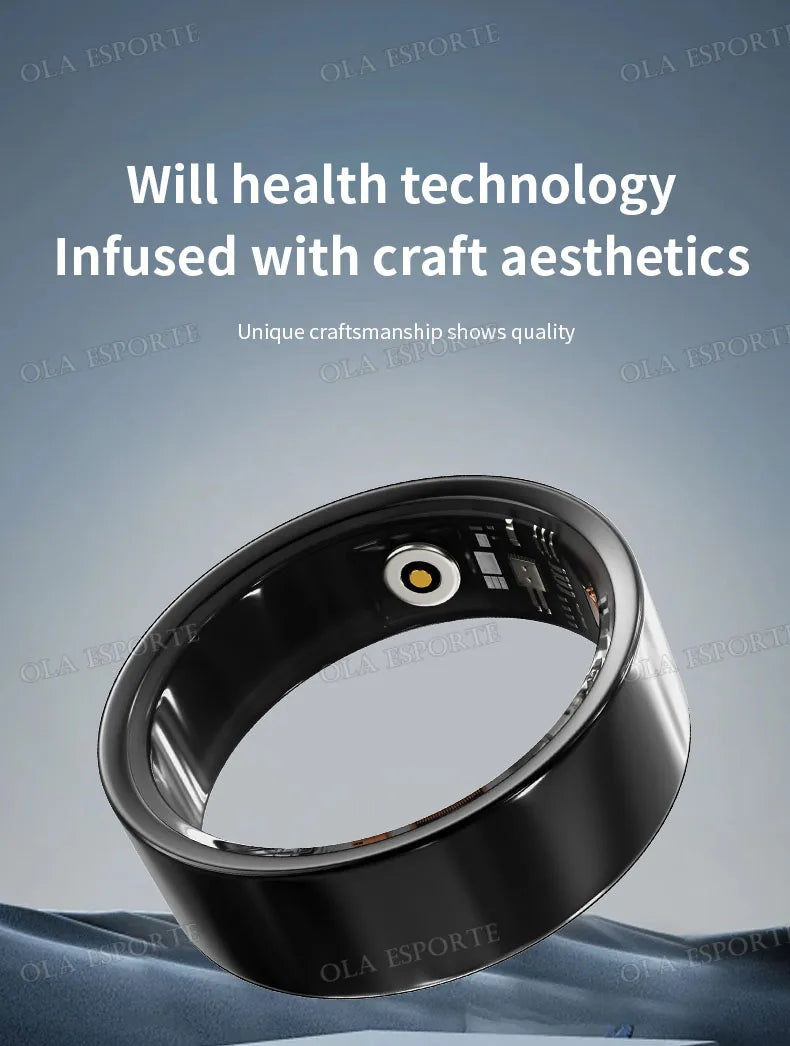Bague connectée 2025 - Contrôle de la caméra, fréquence cardiaque et oxygénation sanguine
