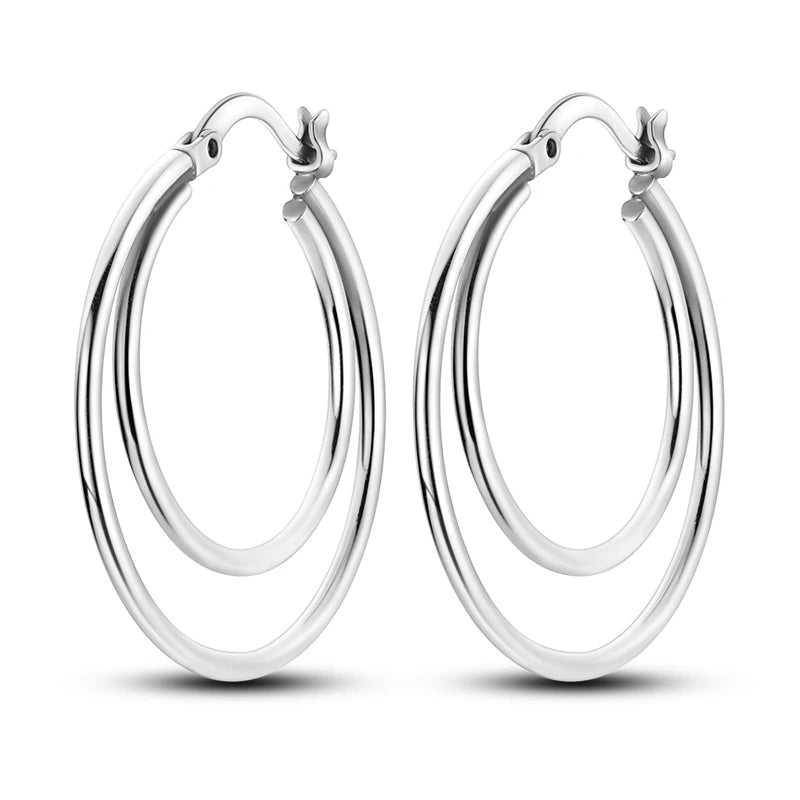 Boucles d'oreilles créoles en argent sterling 925 - Cadeau de mariage et de fiançailles