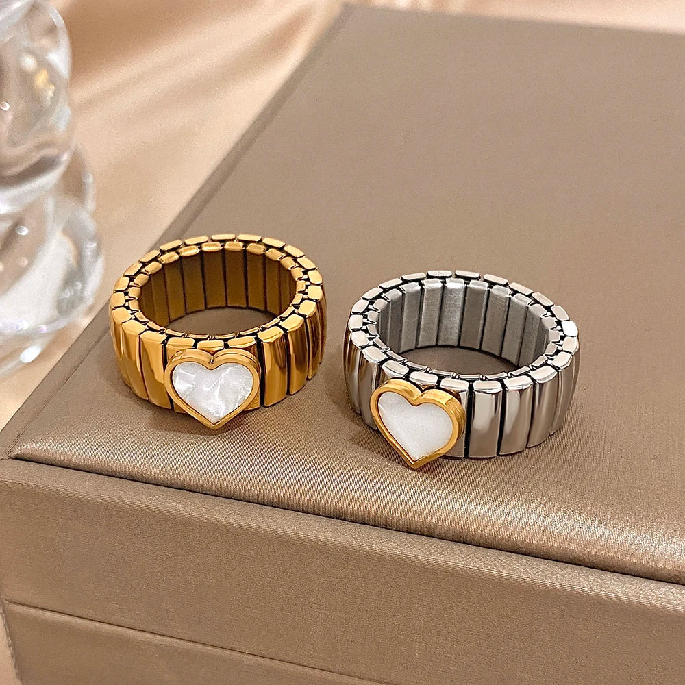 سوار مرن على شكل حلقة حب - سوار من الفولاذ المقاوم للصدأ بنمط نجمة