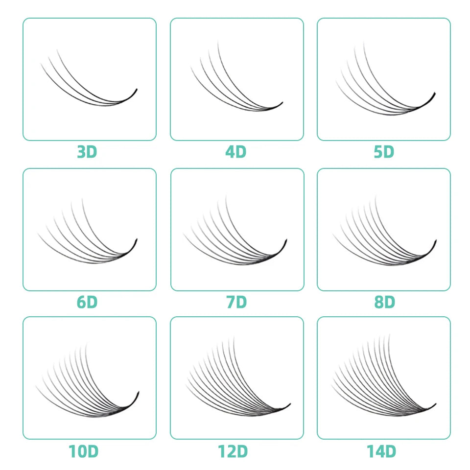 رموش AGUUD الروسية الجاهزة للتكثيف - ١٠ علب - معجبين كثر