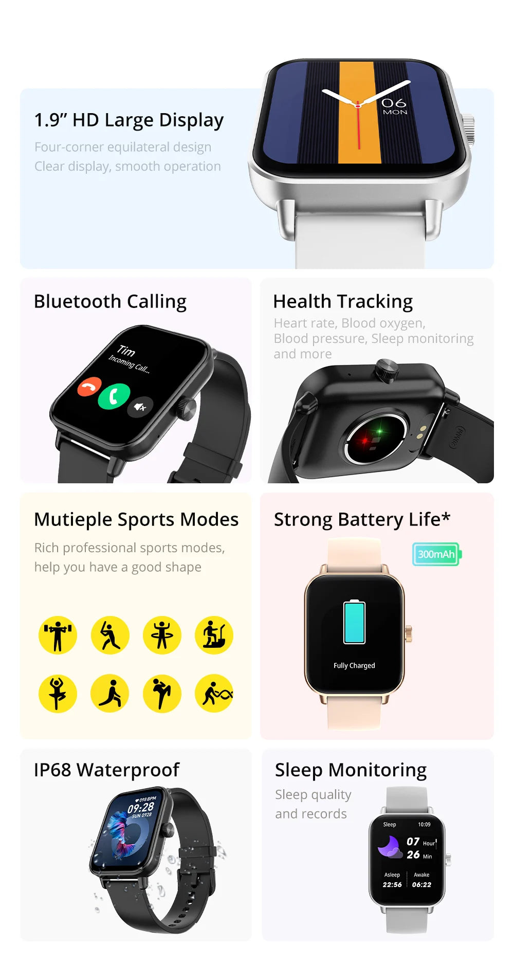 COLMI P81 Smartwatch - Voice Calling 24H Health Monitor 100 Sports Modes