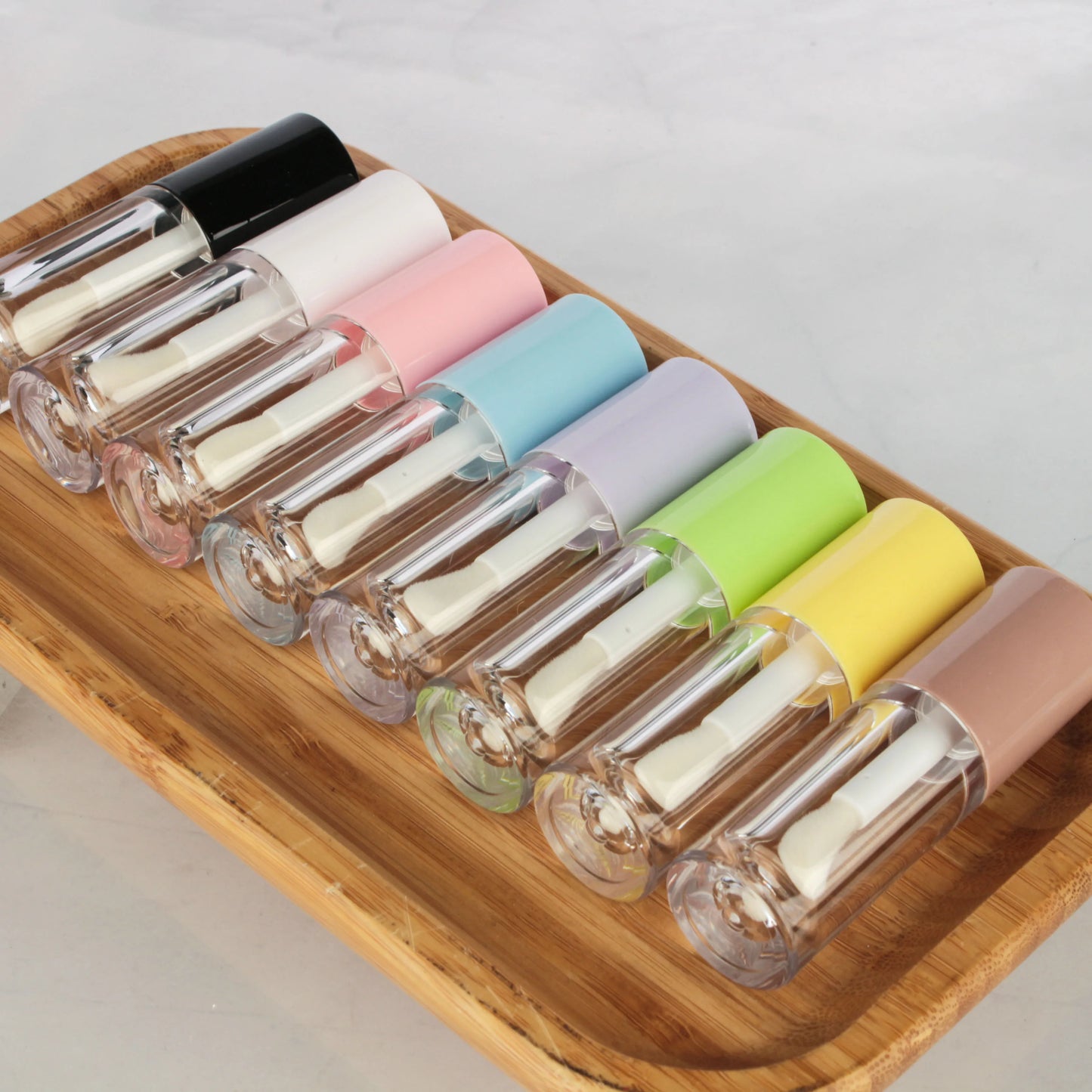 أنابيب ملمع شفاه فارغة - 10 عبوات مستديرة سعة 6 مل مع فرشاة