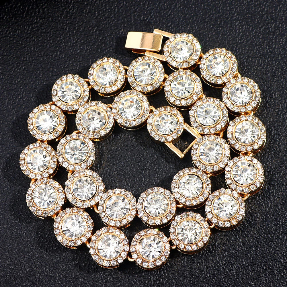 قلادة سلسلة كوبية - سلسلة تنس مرصعة بالزركون الكريستالي المثلج