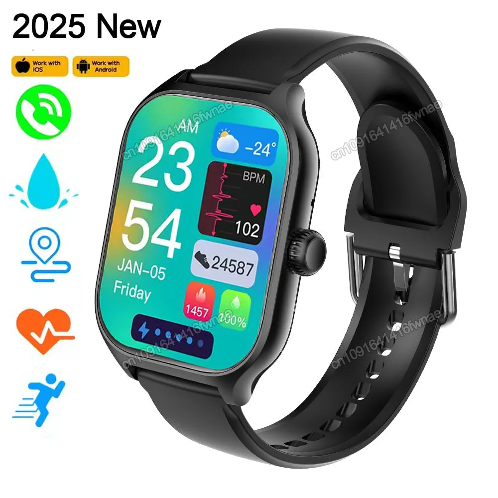 Outdoor Smart Watch - 2.01" HD Heart Rate Bluetooth Calls GPS Waterproof DIY