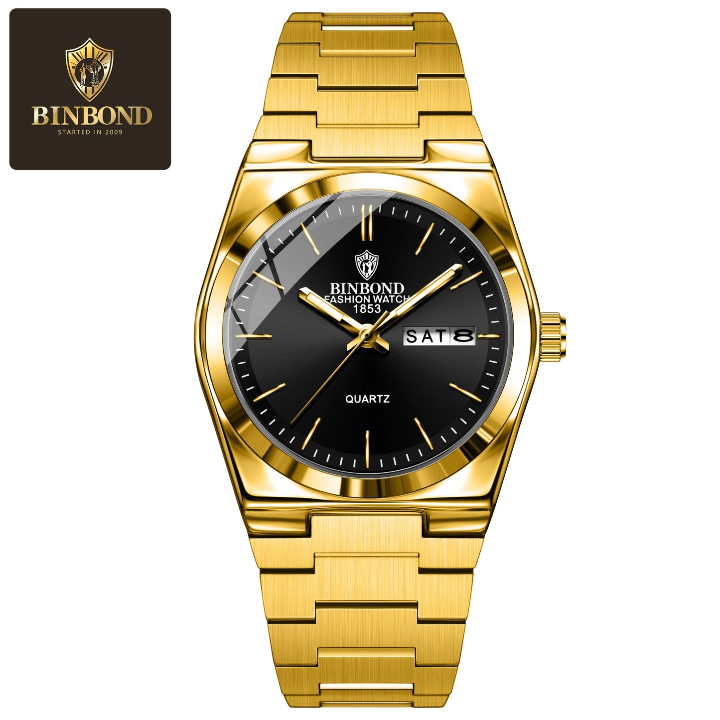 Montre femme BINBOND 103 - Montre à quartz ultra-mince à double calendrier