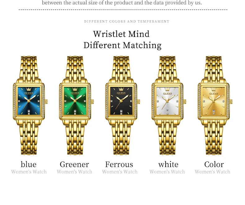 ساعة OLEVS 9995 النسائية - ساعة كوارتز فاخرة مقاومة للماء ومضيئة