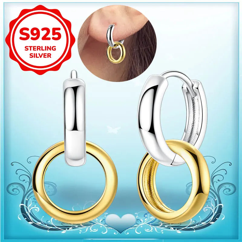 Boucles d'oreilles créoles en argent sterling 925 - Cadeau de mariage et de fiançailles