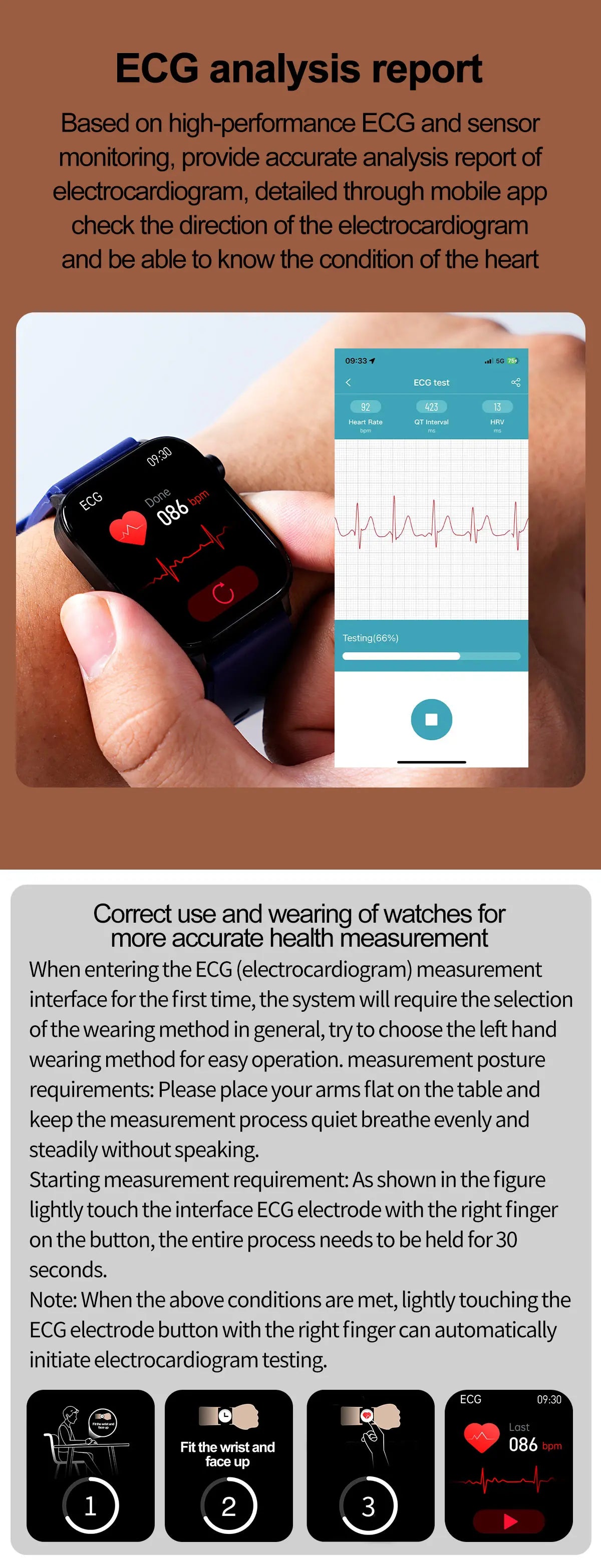 Smart Watch 2025 - ECG+PPG Blood Pressure Blood Lipid Uric Acid Menstrual Tracker