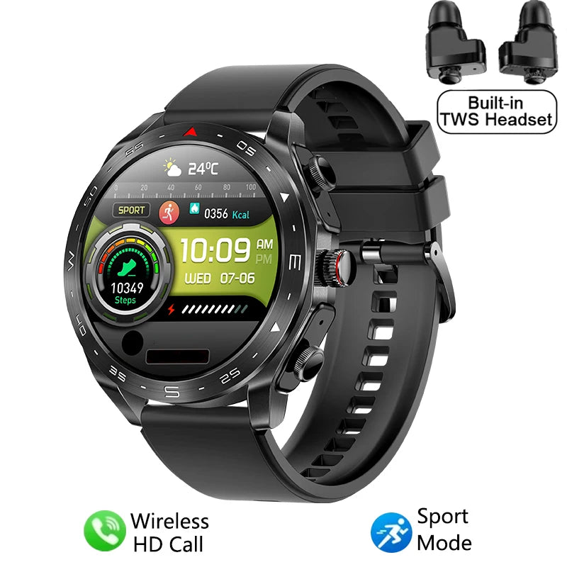 Smart Watch TWS 2-in-1 - Bluetooth Earphones HIFI GPS Heart Rate Bluetooth Call