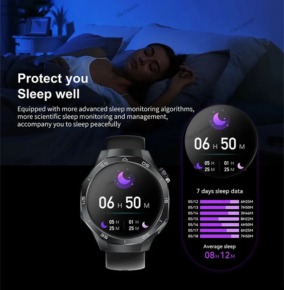 ساعة GT5 Pro الذكية - GPS NFC HD AMOLED معدل ضربات القلب بلوتوث مكالمات IP68