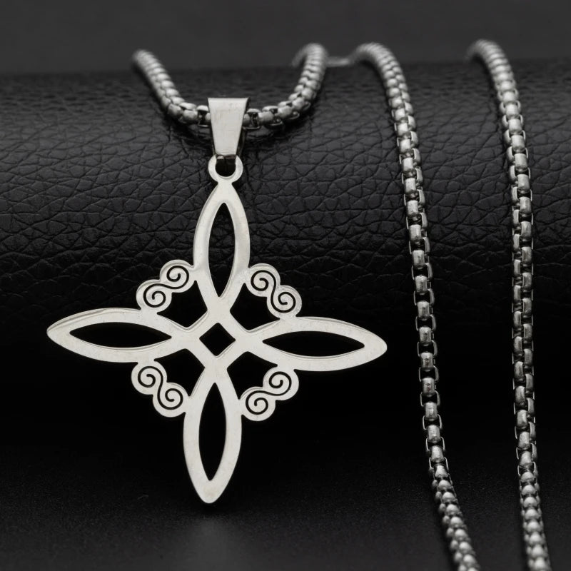 Celtic Trinity Knot Necklace - Irish Red Zircon Stainless Steel Pendant