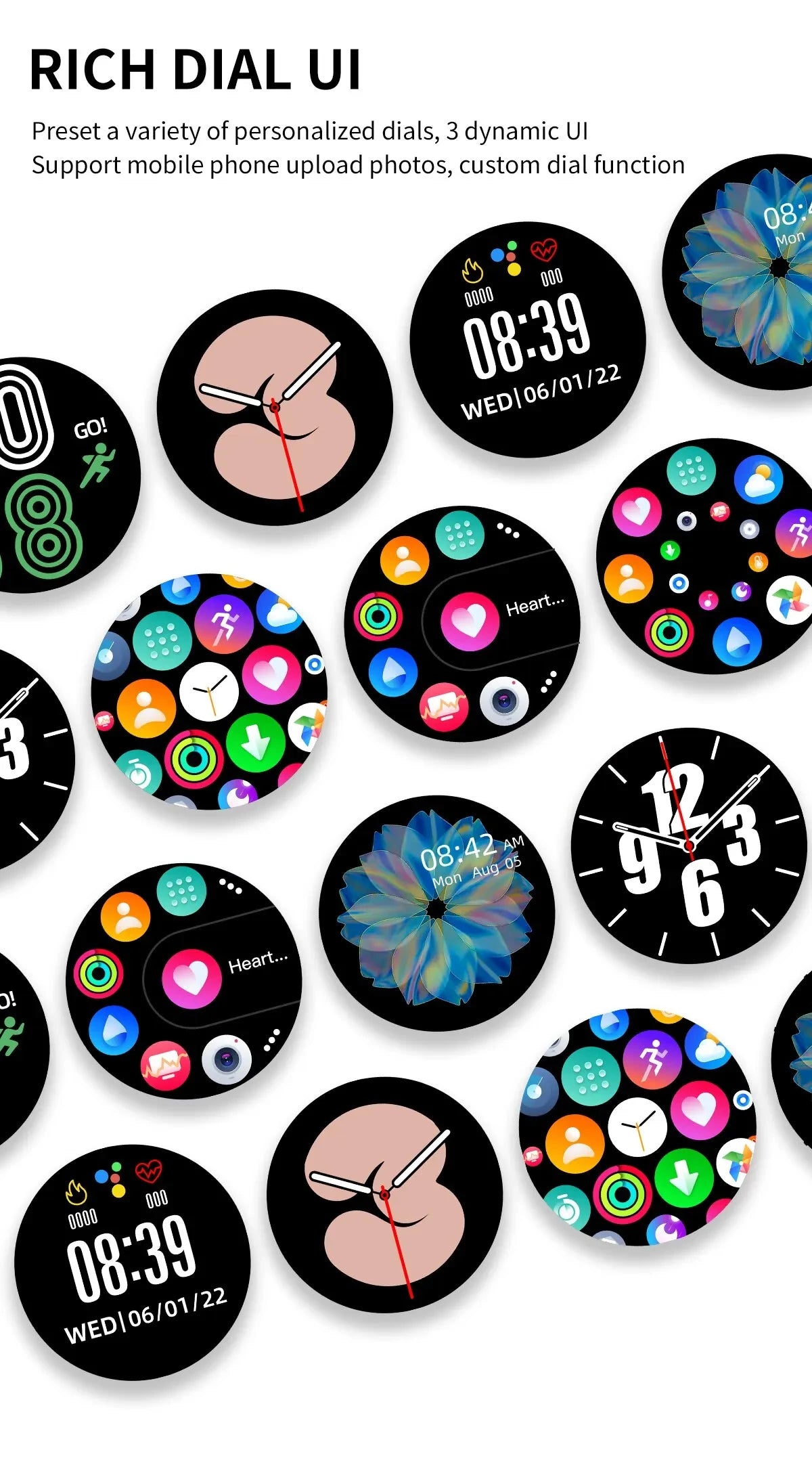 Smart Watch 2025 - Bluetooth Call Music Control Heart Rate Blood Pressure IP67