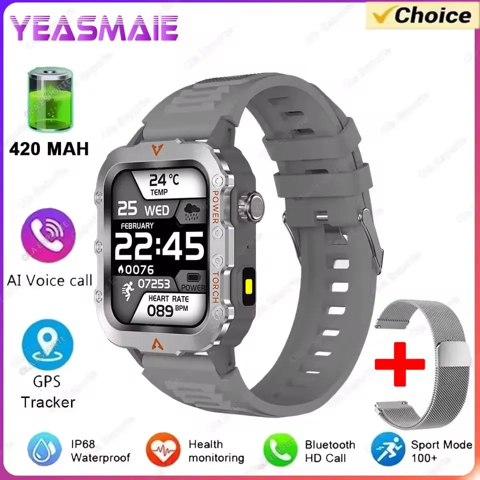 Outdoor Sports Smart Watch - 2.01" HD Screen LED Flashlight GPS Tracker