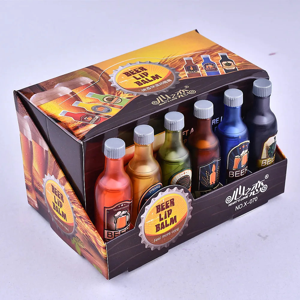 مجموعة مرطب شفاه لطيفة على شكل زجاجة - 24 قطعة مرطبة للشفاه بنكهات مختلفة