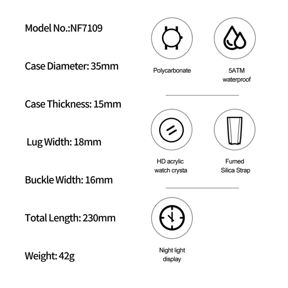 Montre femme NAVIFORCE - Montre étanche à double affichage pour sports de plein air