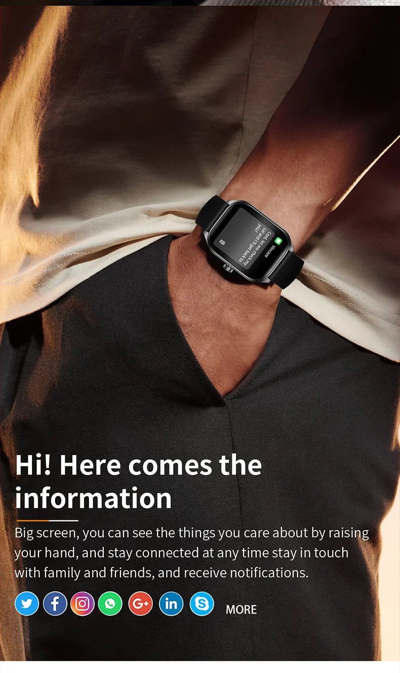 KHwatch Smart Watch - 2.01" Curved Screen Bluetooth Call IP68 Waterproof