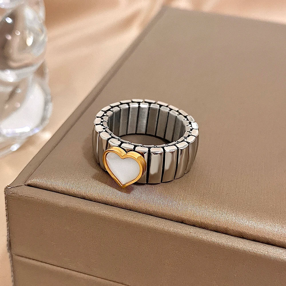 سوار مرن على شكل حلقة حب - سوار من الفولاذ المقاوم للصدأ بنمط نجمة