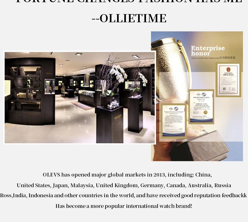 ساعة OLEVS 9995 النسائية - ساعة كوارتز فاخرة مقاومة للماء ومضيئة