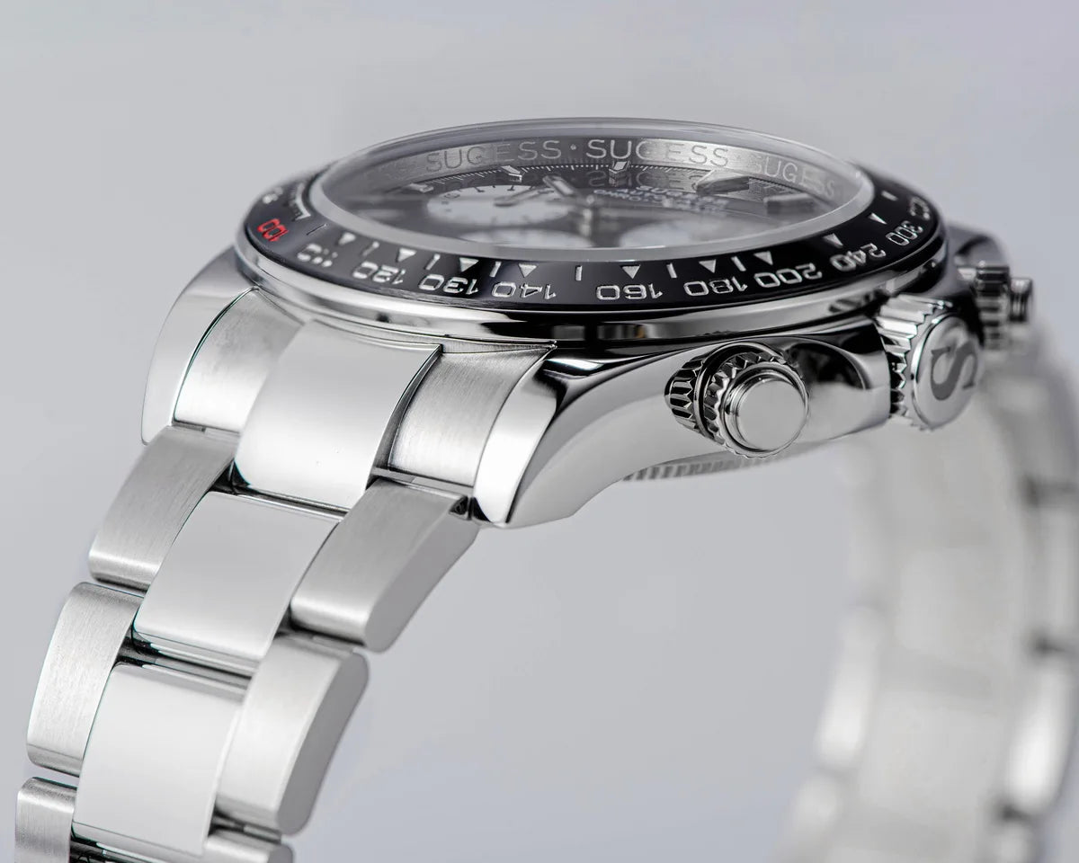 Montre homme Sugess Panda Diver Chronograph, mouvement automatique Paon SL-4801, montre-bracelet mécanique de luxe étanche, nouveauté 2024