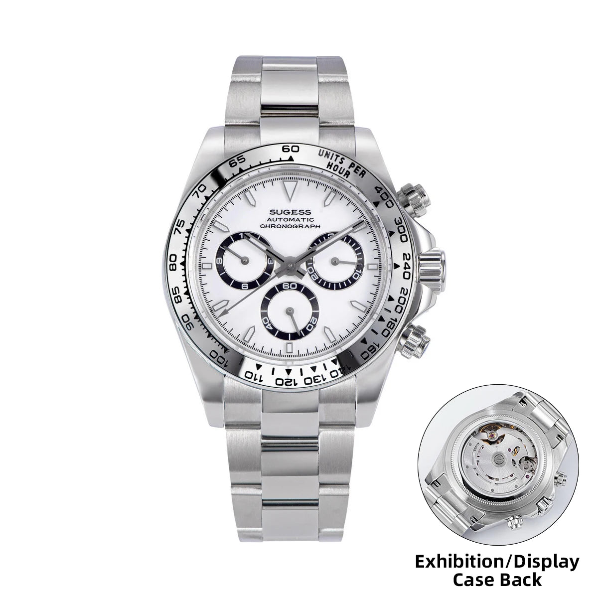 Montre homme Sugess Panda Diver Chronograph, mouvement automatique Paon SL-4801, montre-bracelet mécanique de luxe étanche, nouveauté 2024