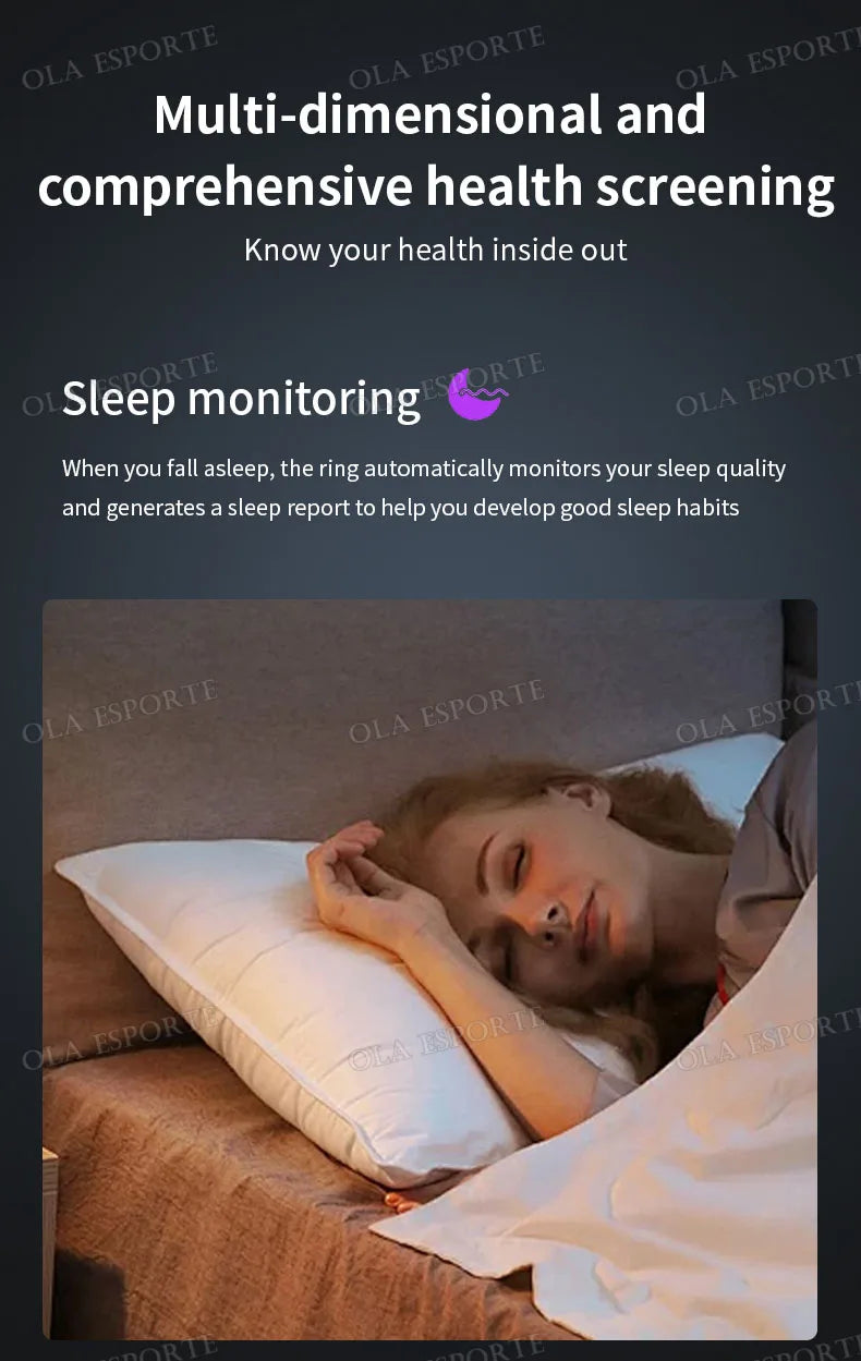 Bague connectée 2025 - Contrôle de la caméra, fréquence cardiaque et oxygénation sanguine