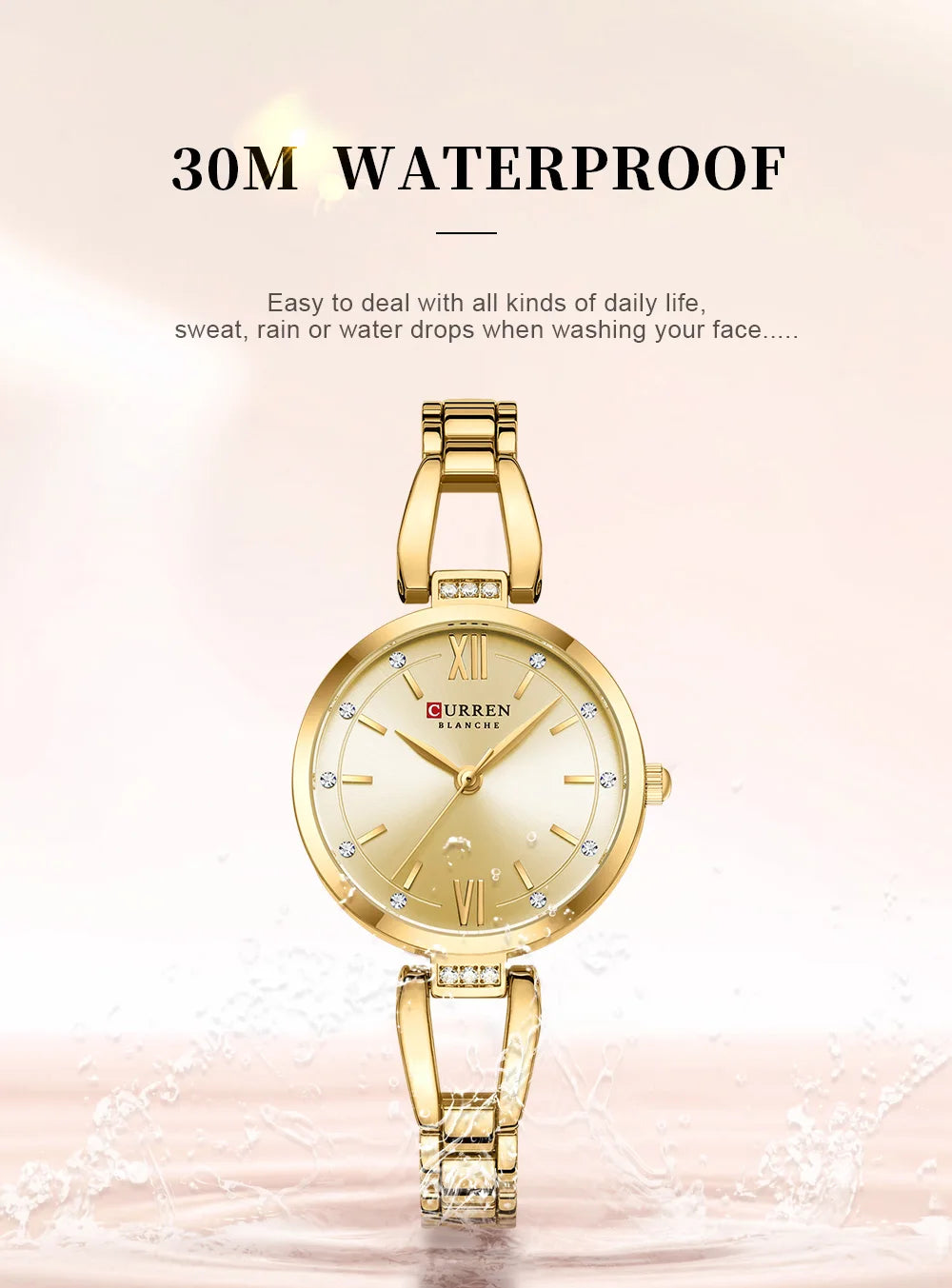 Montre femme CURREN 9092 - Montre bracelet affaires de luxe en acier