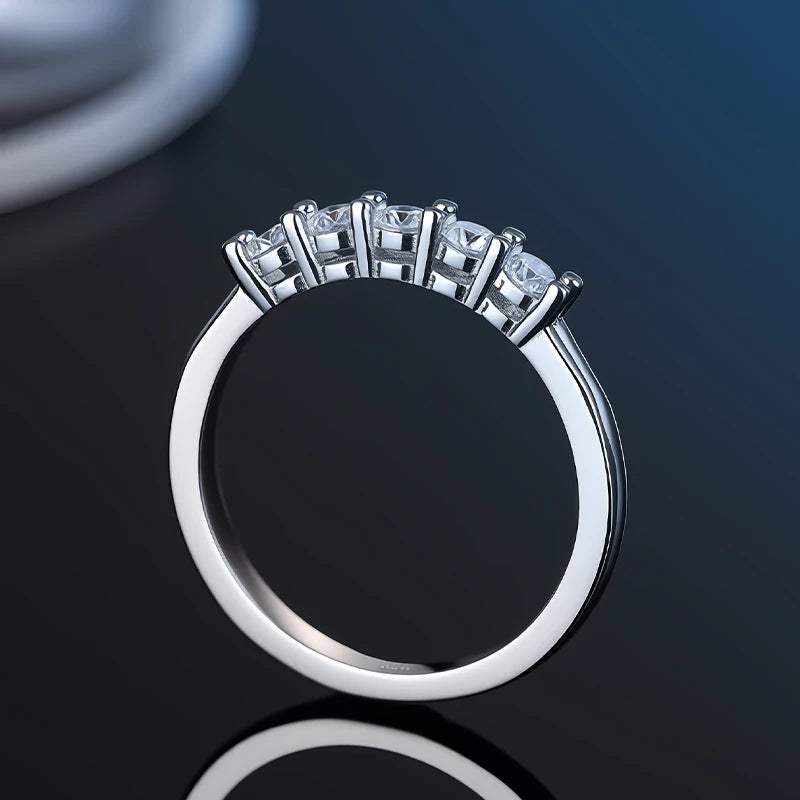 خاتم ذيل من الموزانيت - فضة إسترليني عيار 925 مع شهادة GRA