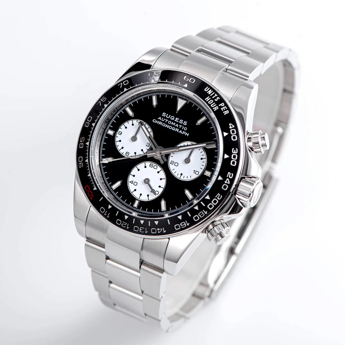Montre homme Sugess Panda Diver Chronograph, mouvement automatique Paon SL-4801, montre-bracelet mécanique de luxe étanche, nouveauté 2024