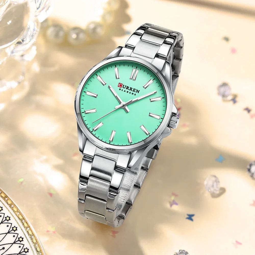 Montre femme CURREN - Montre à quartz à cadran rond en acier inoxydable