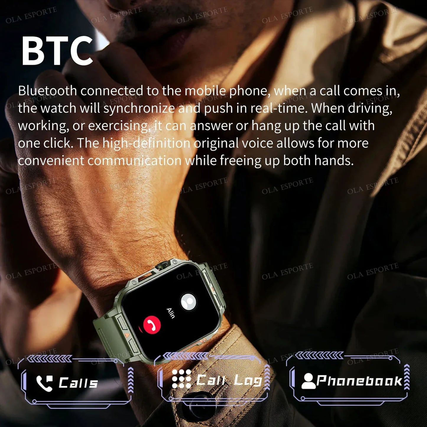 Military Smart Watch 2025 - Health Monitor Bluetooth Call IP68 Waterproof Fitness