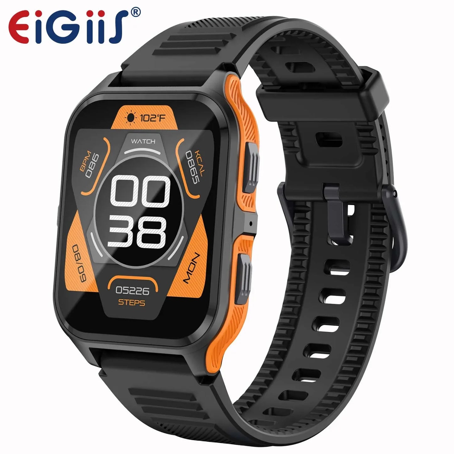 Montre connectée EIGIIS P73 - Étanche 3 ATM, suivi d'activité, fréquence cardiaque, appels Bluetooth militaires