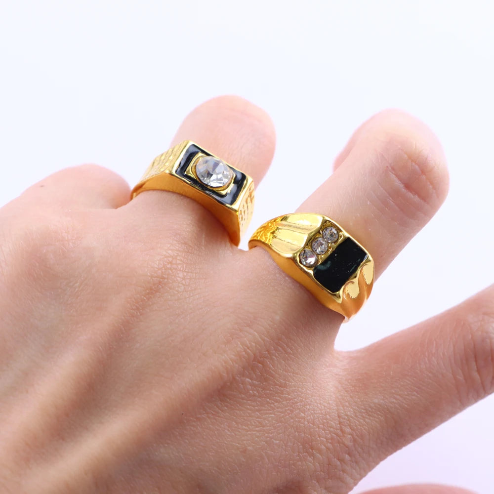 Bagues strass en gros - Lot de 10 à 50 pièces style rétro punk